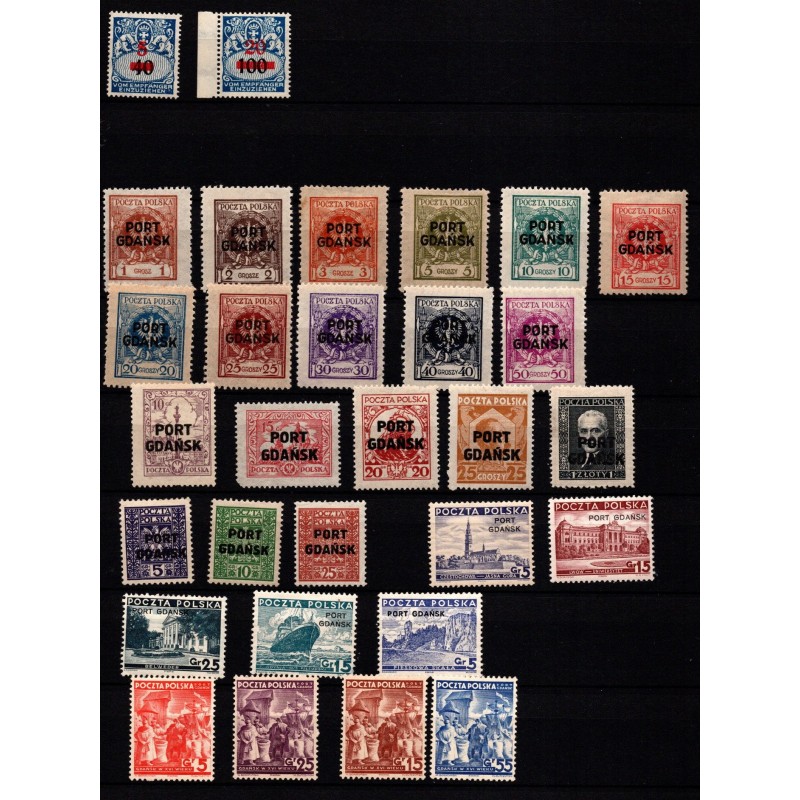 1920-39 - Danzig - Bedre samling enkeltmærker, nogle med prøvning (BPP), sæt mm. i indstiksbog. - Frimærker - Stemplet & Ustemplet.